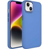 Maks Technology iPhone 14 Uyumlu Metal Çerçeve ve Buton Tasarımlı Silikon MKST Luna Kılıf-Lavendery Gray