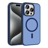 Maks Technology iPhone 15 Pro Kılıf M-safe Şarj Özellikli MKST Babet Kapak - Mavi