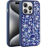 Maks Technology iPhone 15 Pro Kılıf Parlak Taşlı Tasarım MKST Linea Kapak - Lacivert
