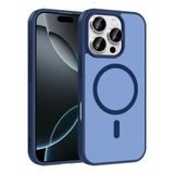 Maks Technology iPhone 16 Pro Kılıf M-safe Şarj Özellikli MKST Babet Kapak - Mavi