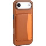 Maks Technology iPhone 17 Air Kılıf Kartlıklı MKST X-Kart Silikon Kapak - Kahverengi