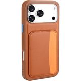 Maks Technology iPhone 17 Pro Kılıf Kartlıklı MKST X-Kart Silikon Kapak - Kahverengi