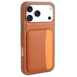 Maks Technology iPhone 17 Pro Max Kılıf Kartlıklı MKST X-Kart Silikon Kapak - Kahverengi