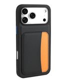 Maks Technology iPhone 17 Pro Max Kılıf Kartlıklı MKST X-Kart Silikon Kapak - Siyah