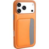 Maks Technology iPhone 17 Pro Max Kılıf Kartlıklı MKST X-Kart Silikon Kapak - Turuncu