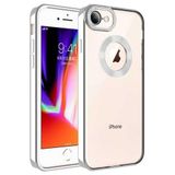 Maks Technology iPhone 8 Kılıf Kamera Korumalı Logo Gösteren MKST Omega Kapak - Gümüş
