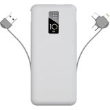 Maks Technology Mkst Beyaz Pw-05 Hızlı LED Göstergeli Micro Lightning Type-C Kablolu Taşınabilir Powerbank 10000MAH