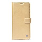 Maks Technology Poco X5 Pro Kılıf MKST Kar Deluxe Kapaklı Kılıf - Gold