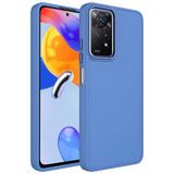 Maks Technology Redmi Note 11 Pro 5G Kılıf Metal Çerçeve Ve Buton Tasarımlı Silikon Mkst Luna Kapak - Lavendery Gray