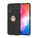 Maks Technology Vivo Y20 Kılıf Mkst Ravel Silikon Kapak - Siyah-Rose Gold