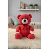Maks Toys Sevimli Peluş Ayı Oyuncak & Uyku Arkadaşı 25 cm - Açık Kırmızı