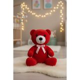 Maks Toys Sevimli Peluş Ayı Oyuncak & Uyku Arkadaşı 25 cm - Kırmızı
