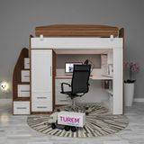 Makses Dolaplı Masalı Ranza Membran Kapak Mdf - Beyaz - 100 x 100 cm