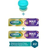Maksimum Kontrol Protez Yapıştırıcı Krem 40gr 2 Adet + Protez Diş Saklama Kutusu Cbkshop