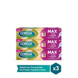 Maksimum Tutuş & Konfor Diş Protezi Yapıştırıcı Krem 40g x 3 Adet