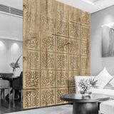 Makta Ahşap Seperatör Geometrik Tema Lazer Kesim 40x40 cm Panel Levha Seti - 81x81
