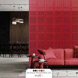 Makta ® Modüler Sarkıt Paravan Sistemi | Lazer Kesim Ahşap Paravan Seperatör | Easyconnect™ Kolay Montaj - 40 x 40 cm - Kırmızı