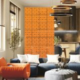 Makta ® Modüler Sarkıt Paravan Sistemi | Lazer Kesim Ahşap Paravan Seperatör | Easyconnect™ Kolay Montaj - 40 x 40 cm - Turuncu