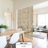 Makta ® Perde Paravan | Lazer Kesim Ahşap Sarkıt Seperatör, 4'lü Panel Levha Seti - 40 x 40 cm - Çam