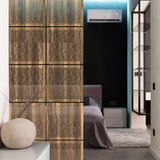 Makta ® Perde Paravan | Lazer Kesim Ahşap Sarkıt Seperatör, 4'lü Panel Levha Seti - 40 x 40 cm