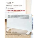 MAKTEK 1500 Watt Elektrikli Panel Konvektör Isıtıcı Manuel Soba(Ayaklar,askı Aparatı Dahil)