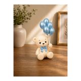 Maku home Ayıcıklı Mavi Balonlu Pasta Süsü – Balonlu Dekoratif Pasta Topperi – Doğum Günü, Baby Shower, Hoş Geldin Bebek Süsü 5-6 cm
