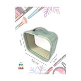 Makyaj Çantası Kozmetik Düzenleyici Seyahat Tipi Deri Görünümlü Şeffaf Organizer (24 * 18 * 11 Cm) (Yeşil) - Genel