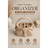 Makyaj Organizeri Çanta Tasarımlı Kozmetik Düzenleyici Takı ve Masaüstü Organizer Bej
