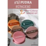 Makyaj Pudra Süngeri 5li Set - Tutmalı Makyaj Süngeri Rahat Kullanım