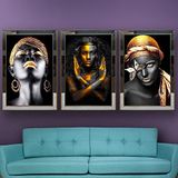 Makyajlı Kadın-4 Temalı Aynalı Çerçeveli 3 lü Kanvas Tablo Seti 150x70 cm SETS0037