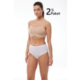 Malabadi 1030 2'Li Paket Kadın Modal Yüksek Bel Battal Slip & Külot