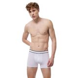 Malabadi 2M075 Pamuk Elastan 2'li Beyaz Erkek Boxer