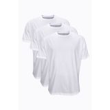 Malabadi 3 Lü Paket Beyaz Erkek Büyük Beden Tişört Loose Fit / %100 Pamuk Bol Rahat Kesim 3M6041