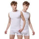 MALABADİ Erkek 2 li Paket Sıfır Yaka İz Yapmayan Modal Kolsuz Atlet 007 (Beyaz, M)