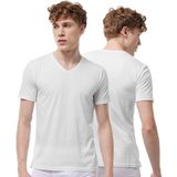Malabadi Erkek 2 li V Yaka Modal İnce Yaz Serinliği Tişört 2M085 (Taş, 2XL)