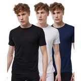 Malabadi Erkek 3 lü Paket Basic Yuvarlak Yaka İnce Modal T-Shirt 084 (as8, numeric_go, Siyah-Beyaz-Lacivert, 3XL)