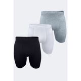Malabadi Erkek 3 Lü Paket Siyah Beyaz Gri Uzun Paça Pişik Önleyici Modal Boxer 018 3M018 - Beyaz - Siyah - Gri