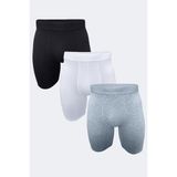 Malabadi Erkek 3 Lü Paket Siyah Beyaz Gri Uzun Paçalı Modal Boxer 019 - XL - Siyah - Beyaz - Gri