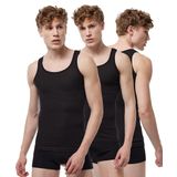 Malabadi Erkek 3 lü%100 Pamuk Yazlık Fileli Atlet 3M081 (Siyah, L)