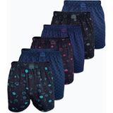Malabadi Erkek 6 Lı Premium Collection Desenli Geniş Kalıp Büyük Beden Modal Boxer 6M254 - Renkli
