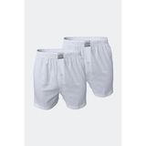 Malabadi Erkek Beyaz 2 li Geniş Kalıp Büyük Beden %100 Pamuk Battal Boxer 024 - 4XL