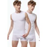 Malabadi Erkek Beyaz 2 Li Paket Sıfır Yaka Iz Yapmayan Modal Kolsuz Atlet 007 2M007 - XL