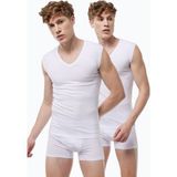 Malabadi Erkek Beyaz 2 Li Paket V Yaka Iz Yapmayan Modal Kolsuz Atlet 064 2M064 - 2XL