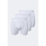 Malabadi Erkek Beyaz 3 Lü Modal Uzun Boxer 010 3M010 - 2XL