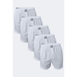 Malabadi Erkek Beyaz 5 Li Geniş Kalıp Büyük Beden %100 Pamuk Battal Boxer MB2400 024 - 5XL