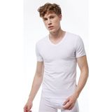 Malabadi Erkek Beyaz V Yaka Kısa Kollu Modal Body 032 - 3XL