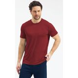 Malabadi Erkek Bisiklet Yaka Micro Modal Extra Yumuşak Rahat Kalıp Tişört 930 (Bordo, 2XL)
