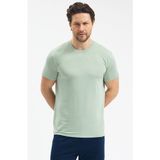 Malabadi Erkek Bisiklet Yaka Micro Modal Extra Yumuşak Rahat Kalıp Tişört 930 - Yeşil - 2XL