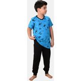 Malabadi Erkek Çocuk 3 Lü Set Desenli Yazlık Pijama Takımı M3001 - Mavi - 4 Yaş
