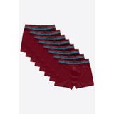 Malabadi Erkek Çocuk Bordo 8 Li Paket Pamuk Elastan Boxer 208